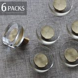 Glass Crystal Knobs Brass Drawer Pull Round