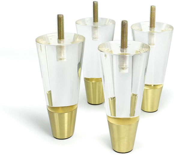 Clear Acrylic Furniture Legs Tapered 4.7inch