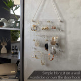 Earring Holder for Wall Hanging Jewelry Organizer - Clear